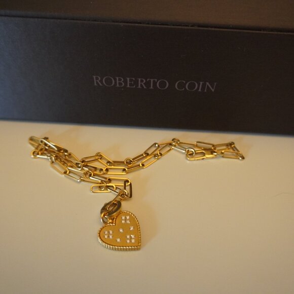 Roberto Coin 18K Venetian Princess Diamond Heart Lariat Necklace 17" $7,000 - Picture 13 of 13